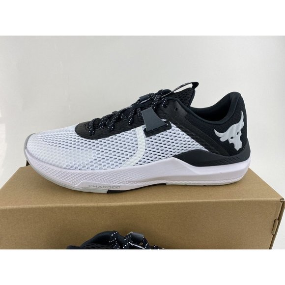Under Armour Project Rock BSR 2 White Black Men's Training Shoes Sneakers Dwayne - Picture 5 of 12